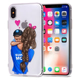 super mom blue iPhone Case